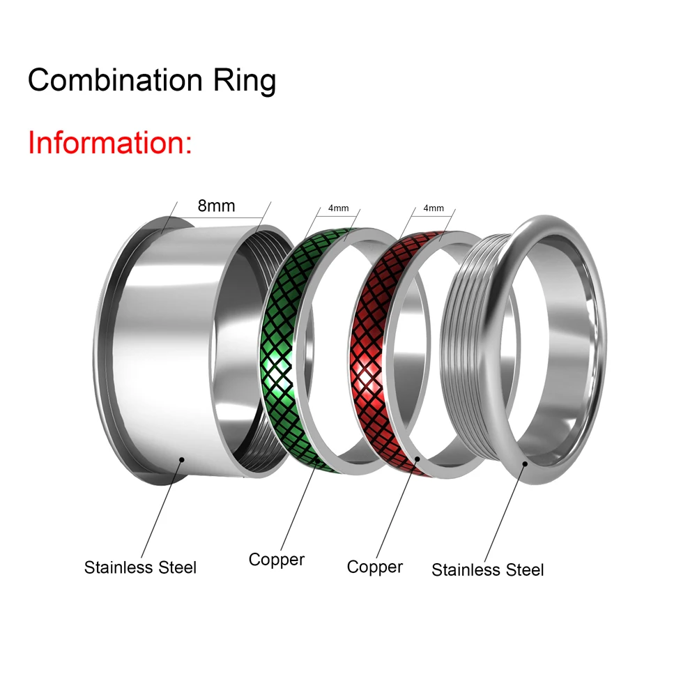 Floya Stackable Ringen для женщин вращающееся обручальное кольцо из нержавеющей стали