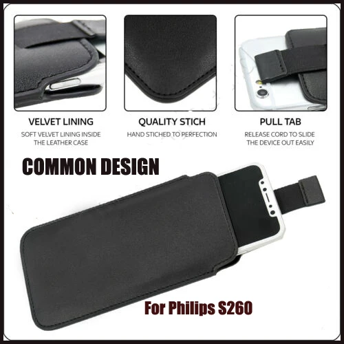 Casteel PU кожаный чехол для Philips S260 S397 Pull Tab рукав | Мобильные телефоны и аксессуары