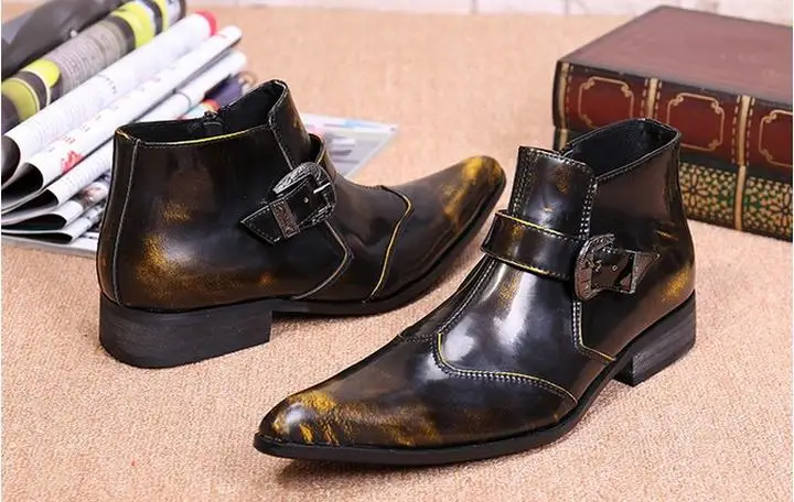 Мужская обувь из натуральной кожи большие размеры деловая модельная на молнии с