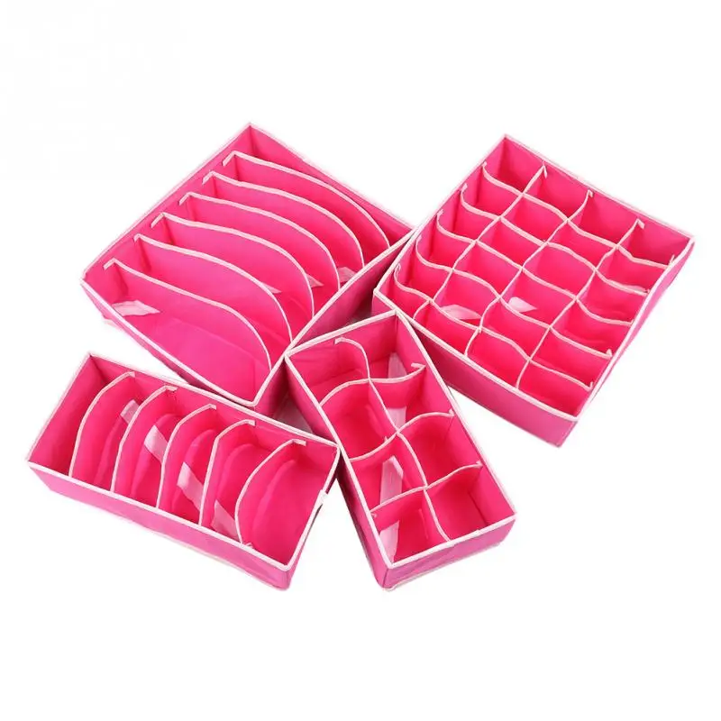 4 шт./компл. складной делитель хранения бюстгальтер Box Нетканые Ткань Чехол