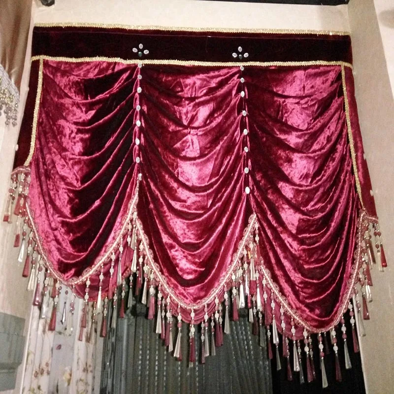 Purplish red corridor curtains of Restaurant Curtain phenix wind Classic elegant lobby Room Curtains Bedroom purplish Blinds | Дом и сад
