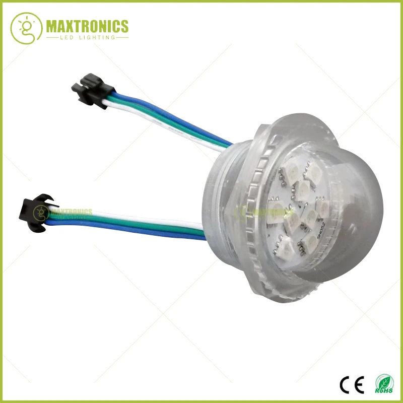 Оптовая продажа 200 шт. WS2811 DC12V 36 мм 9 светодиодов прозрачная крышка SMD 5050 rgb пикселей