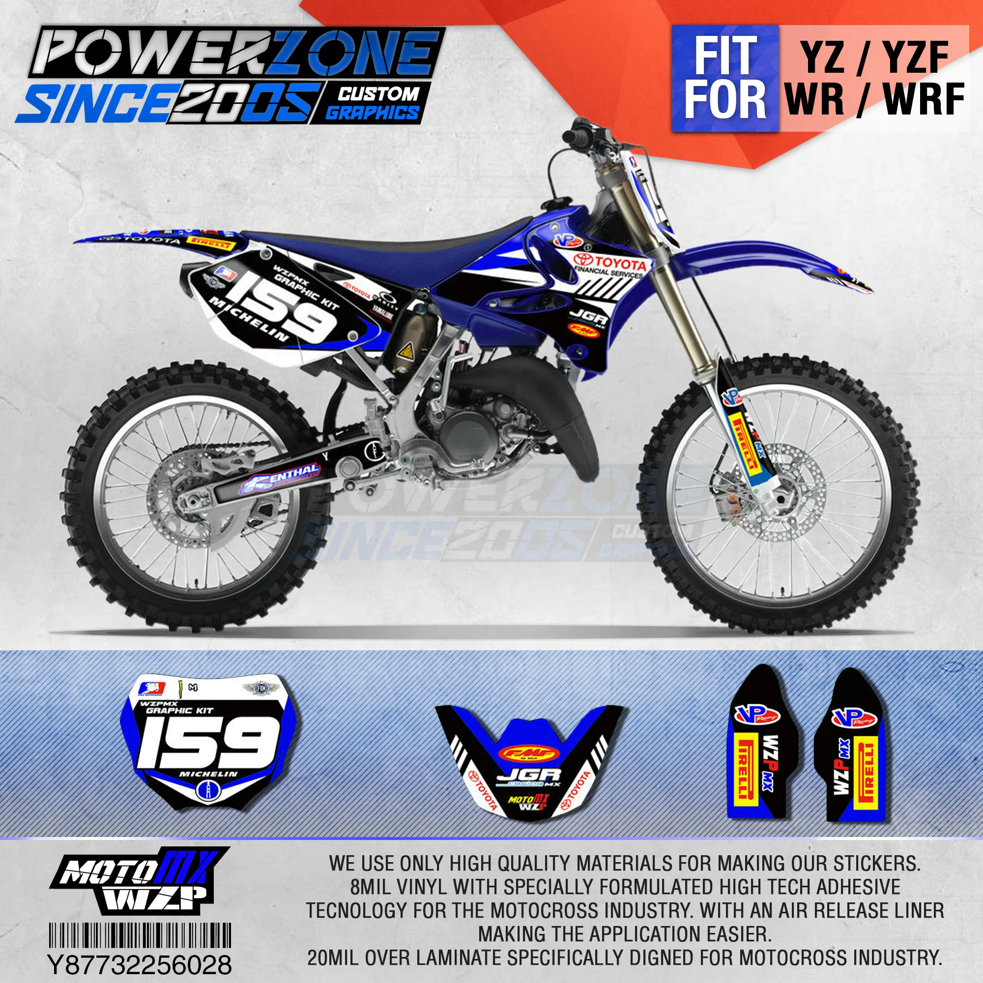 PowerZone графика команды на заказ фоны наклейки 3 м пользовательские для YAMAHA