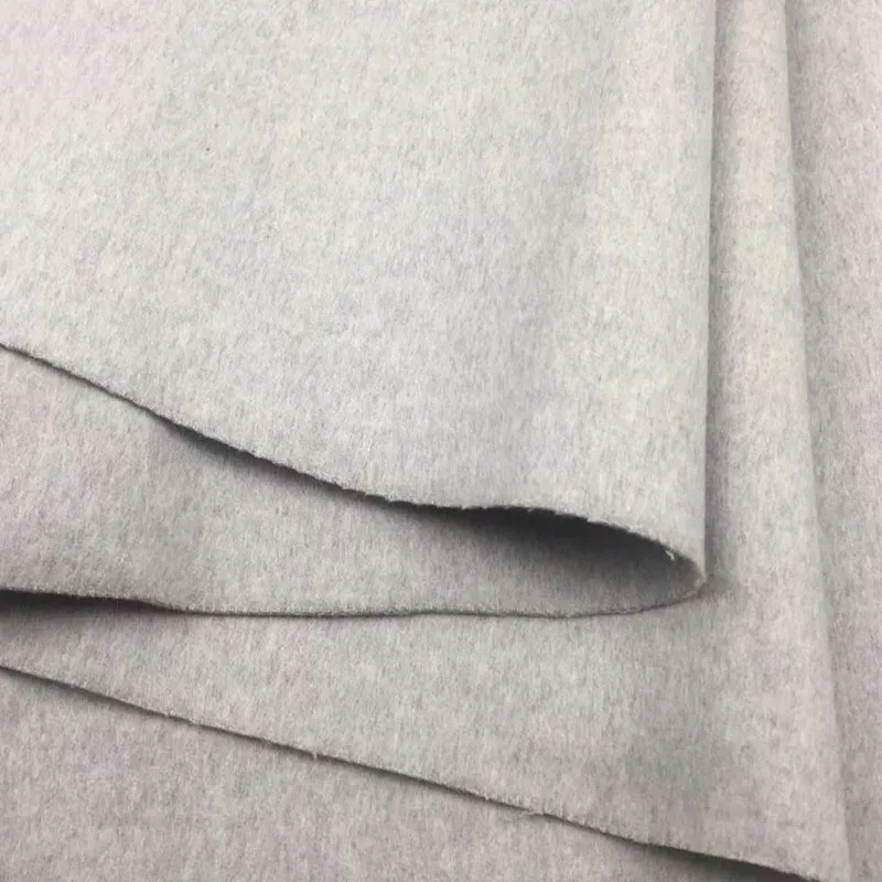 

Двухсторонняя 100% шерстяная ткань для пальто 830 грамм 150 см Ширина бежевый серый розовый фиолетовый синий цвета 2 метра в продаже