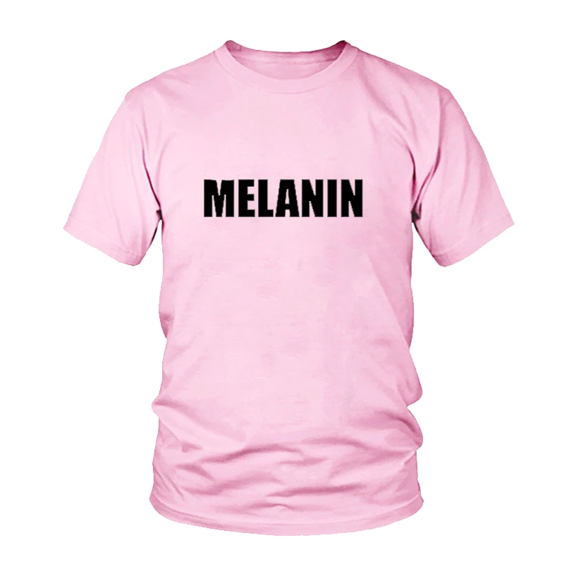

MELANIN Black T Shirts Fashion Feminism T-Shirt Funny Letters Printed Shirt Women Men Casual Short Sleeve Tshirt Streetwear