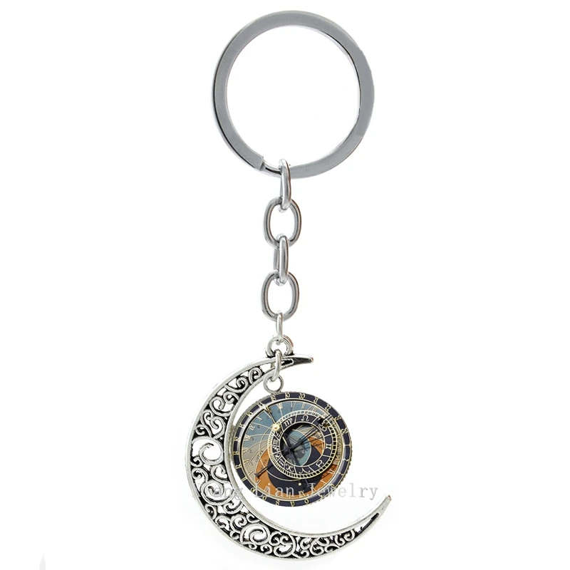 2016 астрономические часы в стиле стимпанк художественные кулоны виде Луны брелок