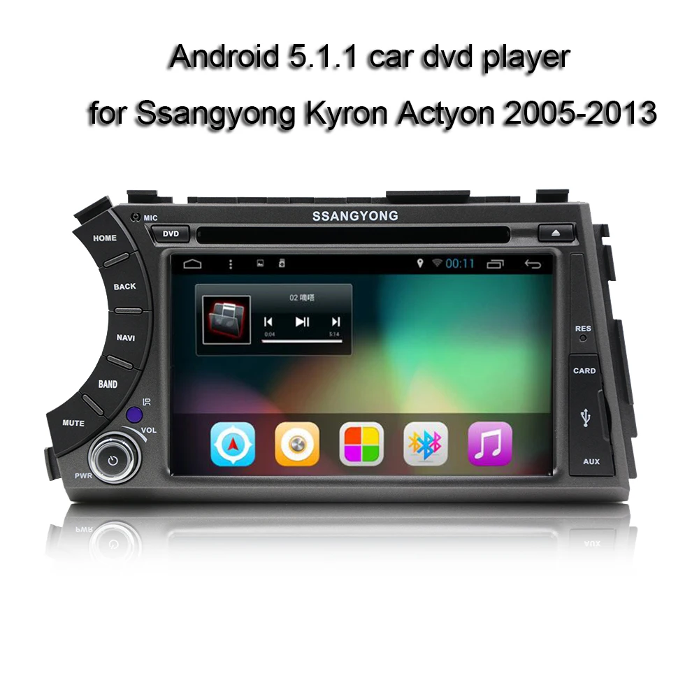 1024X600 Четырехъядерный 4 Android 6 0 1 6G CPUCar DVD для Ssang Yong SsangYong Kyron Actyon Sports Korando 2005 2013 GPS