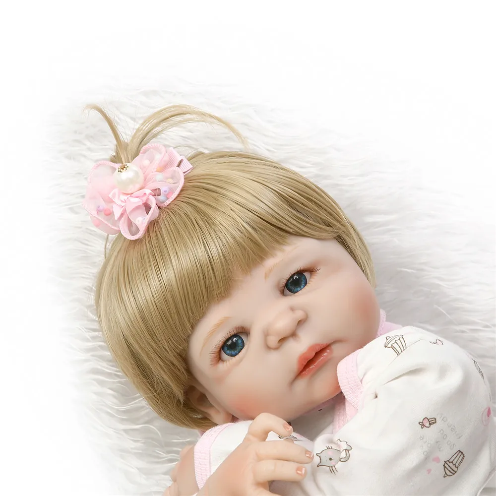 Кукла реборн Мягкая силиконовая Реалистичная кукла младенец NPK 22 дюйма детская