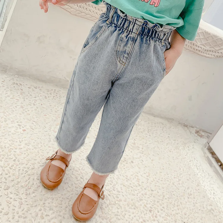 Children's clothing girl summer 2019 new casual Jeans Kids Korean version of the seven-point pants baby loose foreign gas | Детская