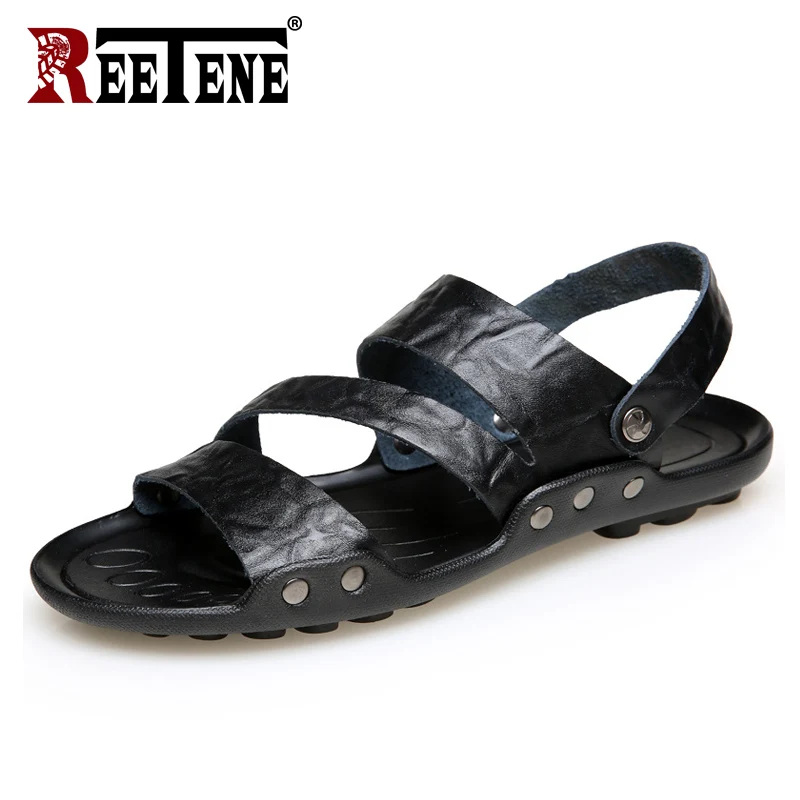 Reetene/Новое поступление мужские сандалии недорогие из искусственной кожи Мужская