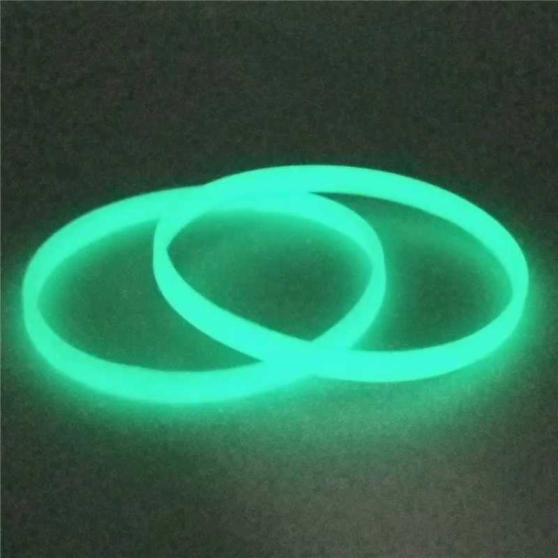 

1PC 5mm Glow In Dark Silicone Wristband Unisex Cuff Candy Color Neon Fluorescent Luminous Rubber Bracelets&Bangles SH279