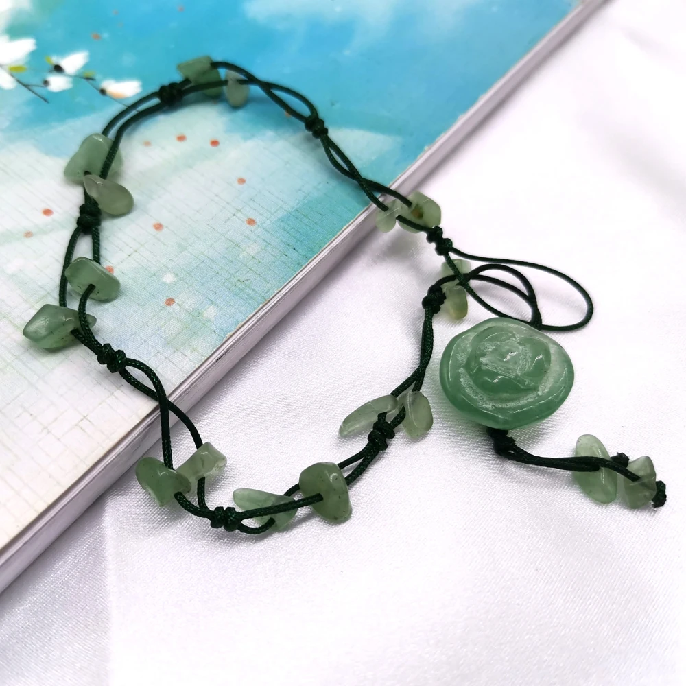 Натуральный авантюрин Женский ножной браслет-цепочка Модная бижутерия лучший