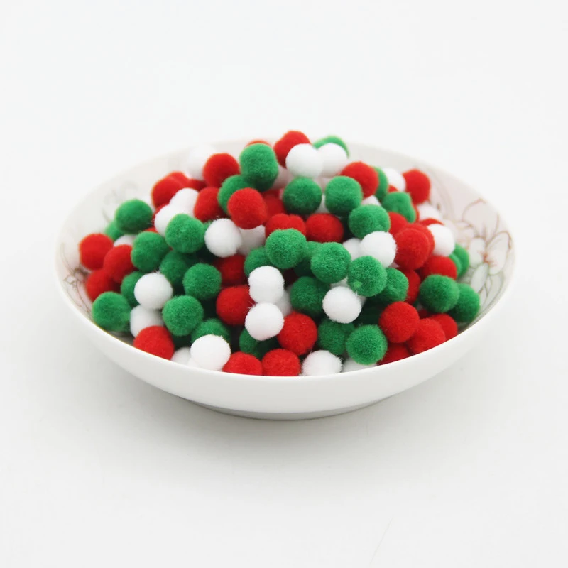 green red 8 мм 10 мм 15 мм 20 мм 25 мм 30 мм мягкий помпон мягкие пушистые Помпоны шарики DIY товары для шитья и рукоделия украшения детские игрушки - Цвет: green red