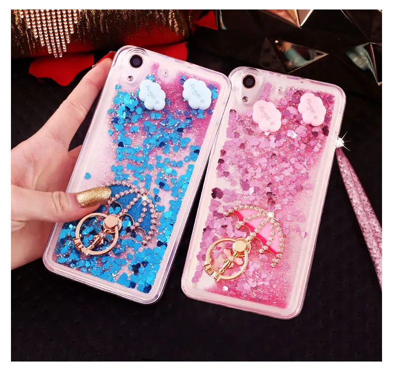 For Huawei Nova 3&amp 3i Case Silicone Liquid Glitter Soft TPU with Flower Finger Ring&ampHang Strap case P Smart Plus |