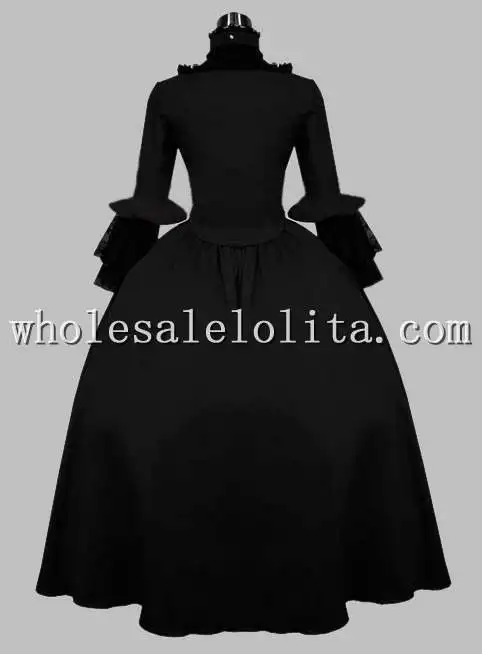 Черный вельветовый в готическом стиле викторианской эпохи платье костюм на