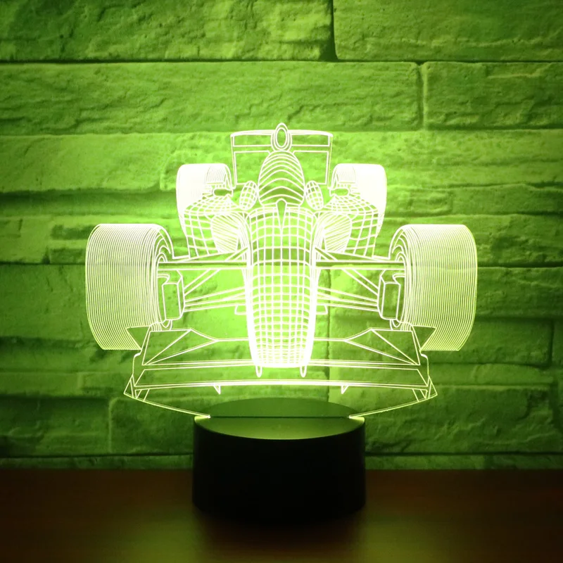 3D LED ночник гоночный автомобиль передний с 7 видов цветов свет для украшения дома