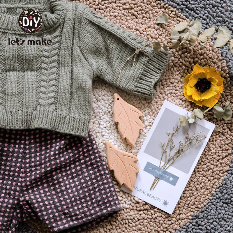 Давайте сделаем 5 шт. деревянные Прорезыватели форма листьев кактуса палатки мультфильм DIY продукты для ребенка бука древесины еды класс древесины Детские трофеи