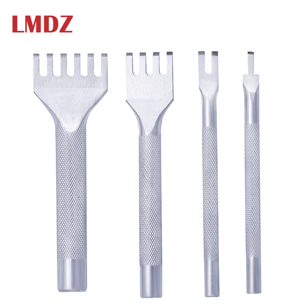 Lmdz Craft Дырокол инструменты 1/2/4/6 зубец дюймов долото кожаное ремесло набор дырокол для шнуровки для сшивания при тонколистовой(4 мм