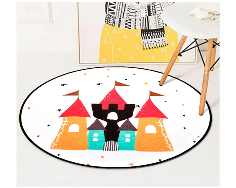 Cartoon Animal Kids Room Play Tents Carpet Owl/Cat/Baby Bedroom Anti-skid Crawling Carpets Living Room Coffee Table Floor Mats