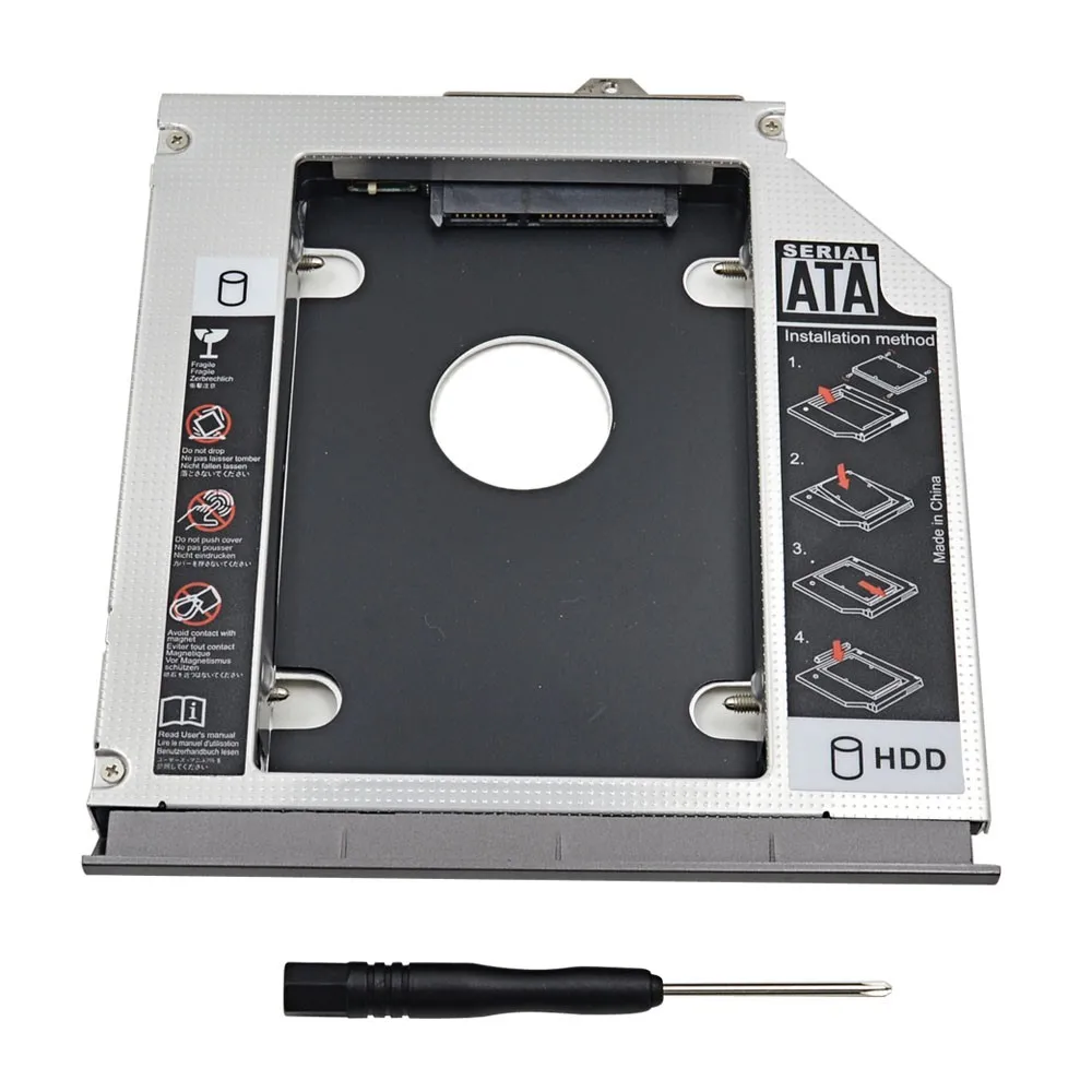 Корпус для жесткого диска алюминиевый 2nd HDD Caddy 12,7 мм коробка SATA 3,0 2," для hp Compaq 6530B 6535B 6730B 6730S 6735B 6735S Optibay