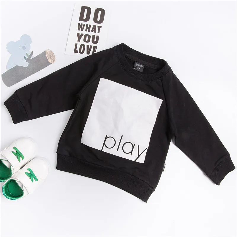 Boys Fashion Tops Toddler Sport Shirt Black/Gray European Style Boy Sweatshirt Children Long Sleeve Outwear Causal | Детская одежда и
