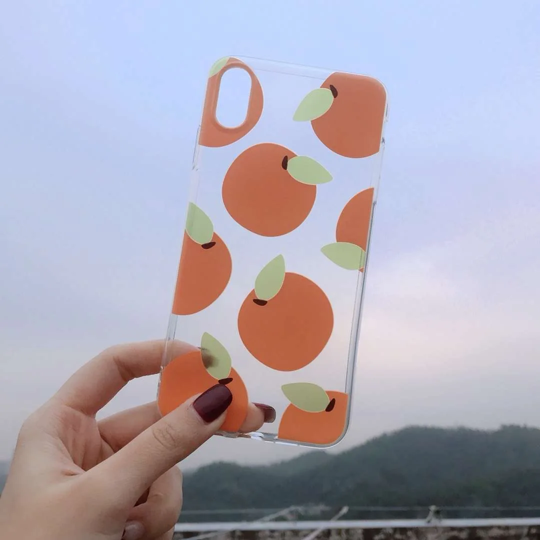 INS корейский милый фруктовый оранжевый чехол для телефона iPhone 8 7 6 6s Plus X XR Xs Max