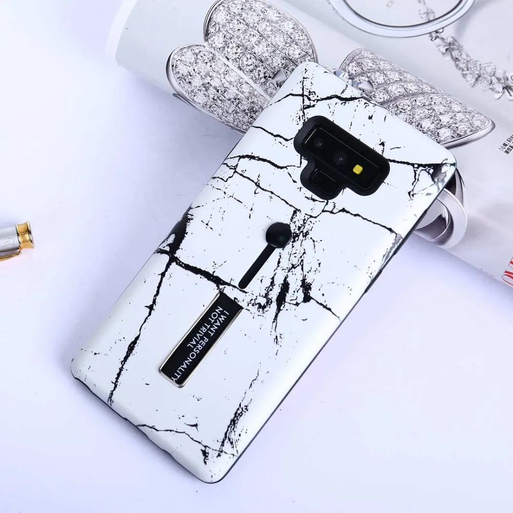 IMIDO скрытый кольцевой чехол-подставка для телефона samsung Galaxy S9 Plus мраморный Мягкий
