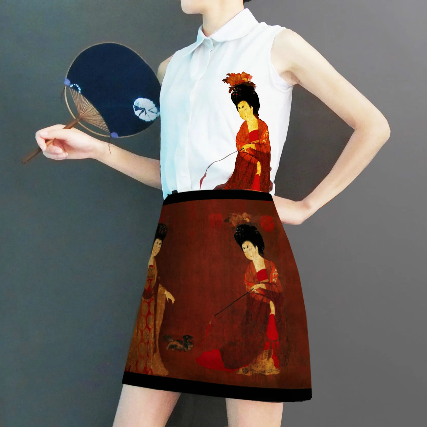 Новинка 2020 белая рубашка без рукавов в китайском стиле кимоно принцессы Тан с