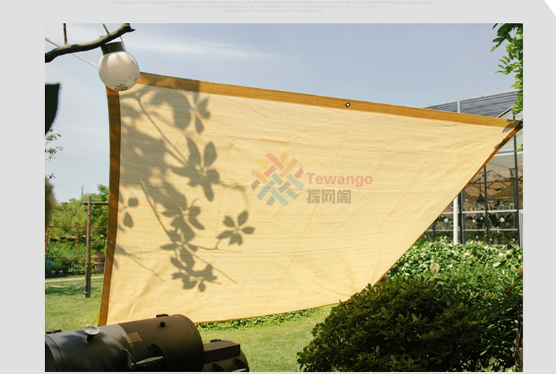 Tewango бренд HDPE сетка наружный тент паруса песок прямоугольник Патио Сад покрытие УФ Блок нестандартный размер уплотнительное кольцо 7 лет жизни 200GSM