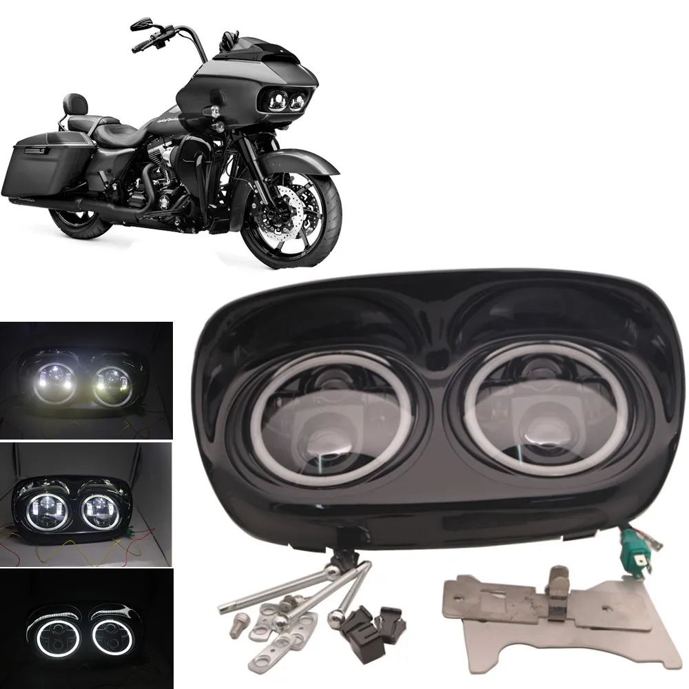 Полный Halo двойной светодиодный фонарь для дороги Glide 2004 2013 аксессуары мотоциклов