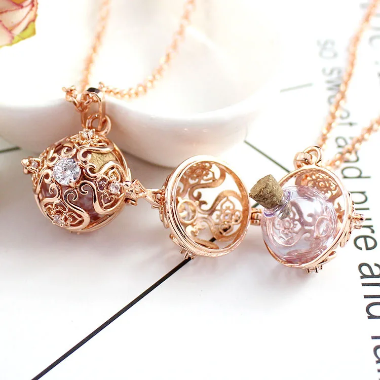 Rose Gold WithPurple 1 шт круглый Кристальный медальон кулон со стеклянным шаром с памятью медальон кулон кремации ювелирные изделия Заполняемые ювелирные изделия - Окраска металла: Rose Gold WithPurple