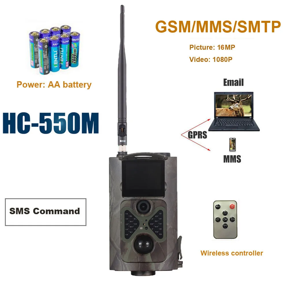 

Охотничья камера ночного видения HC550M 2G GSM SMS охотничья игра ловушка 16MP фото пассивный датчик MMS электронная почта инфракрасная камера для ди...