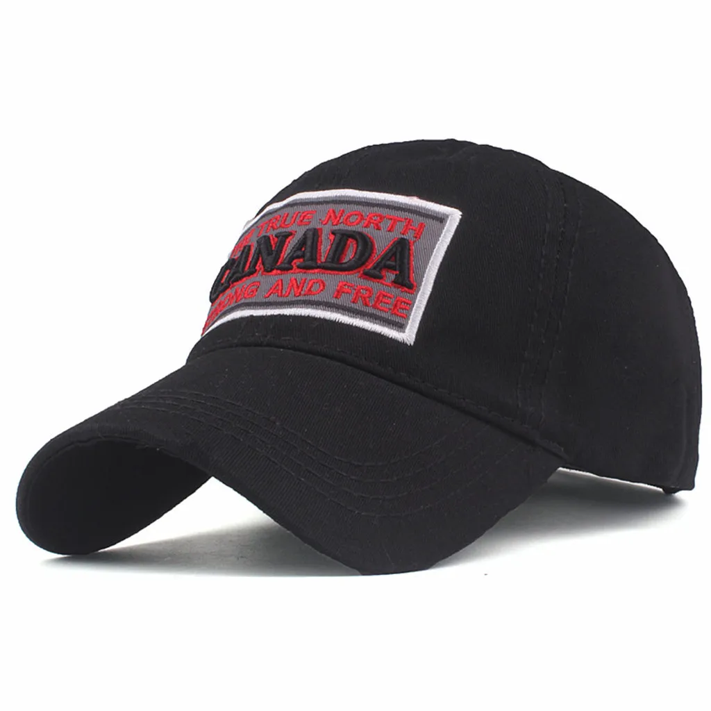 Вышитые буквы канадский бейсбольный кепки для женщин и мужчин Акриловые Регулируемые летние модные шапки gorras para hombre