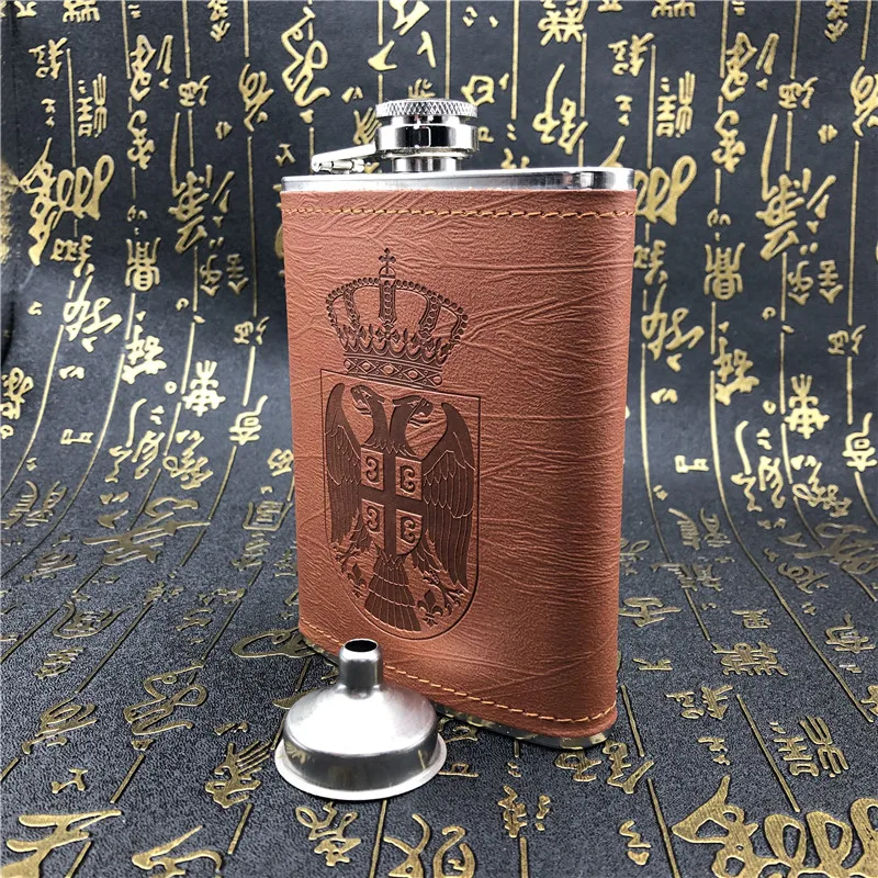 Alalinong A24 High Quality Pu Leather Stainless Steel Hip Flask 8 Ounce Liquor Whiskey Alcohol Pocket Wine Flagon Bottles | Дом и сад