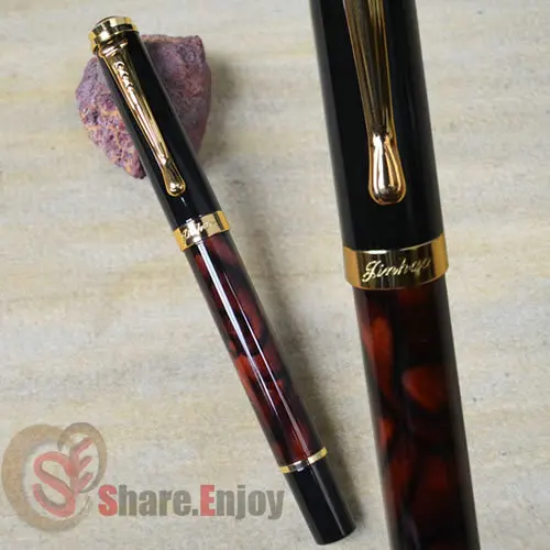 Перьевая ручка JINHAO 500 руководитель Средний наконечник винный мрамор и золото |