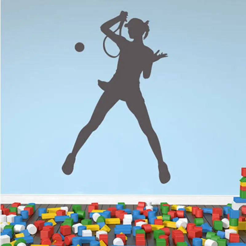 Женская теннисная настенная наклейка окно спорт имя плакаты виниловые наклейки