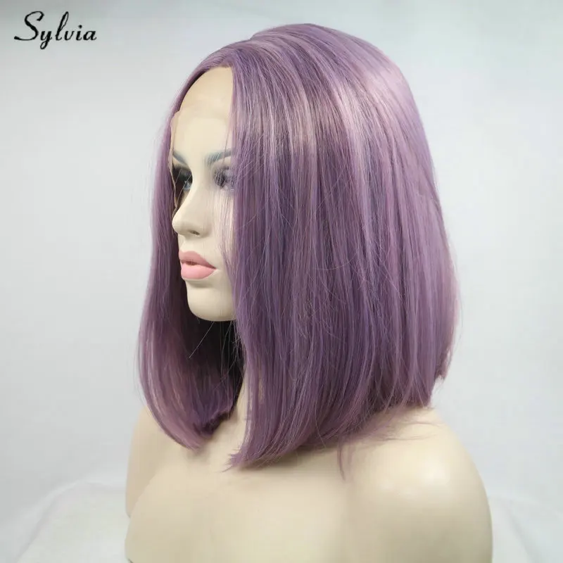 Sylvia короткий парик из синтетических волос Лавандовый сиреневый фиолетовый