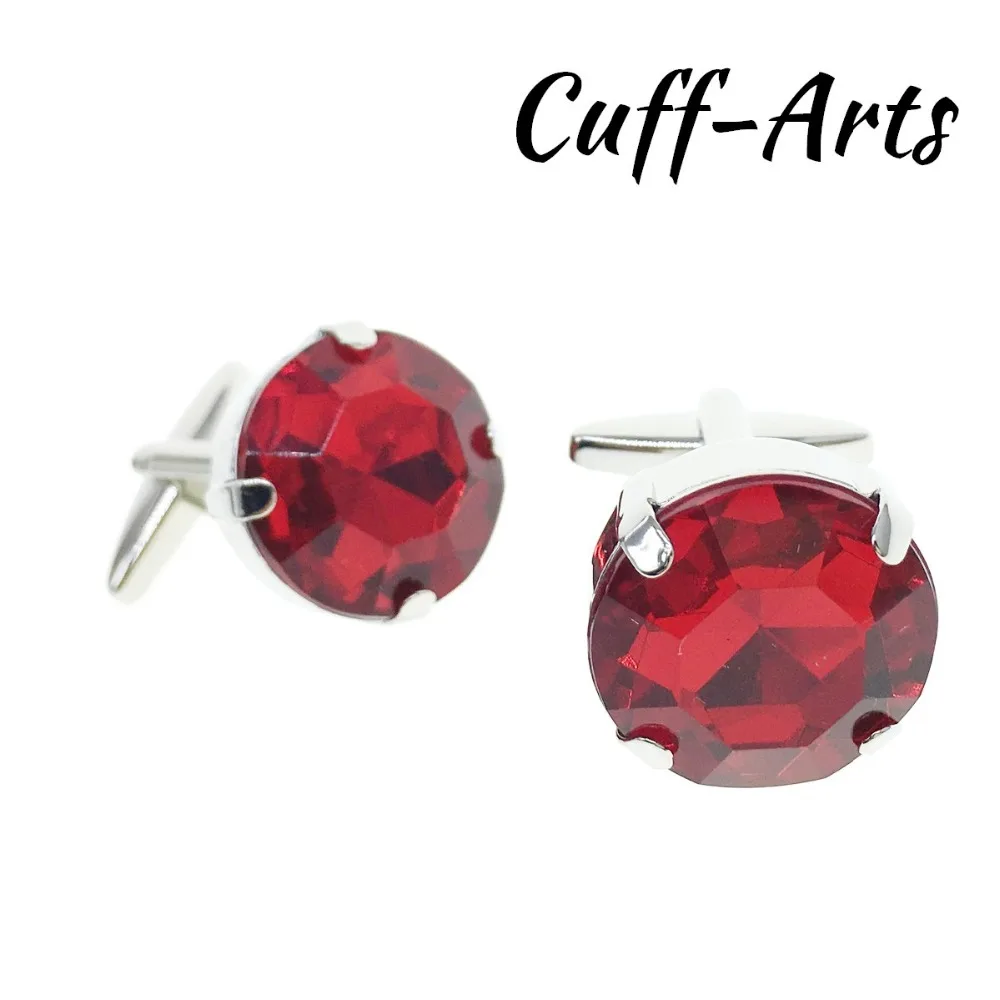 

Cuffarts New Mens Acrylic Crystal Cufflinks 2018 Cuff Links Trendy Red Jewelry Cufflinks For Male Wedding Groom C20129