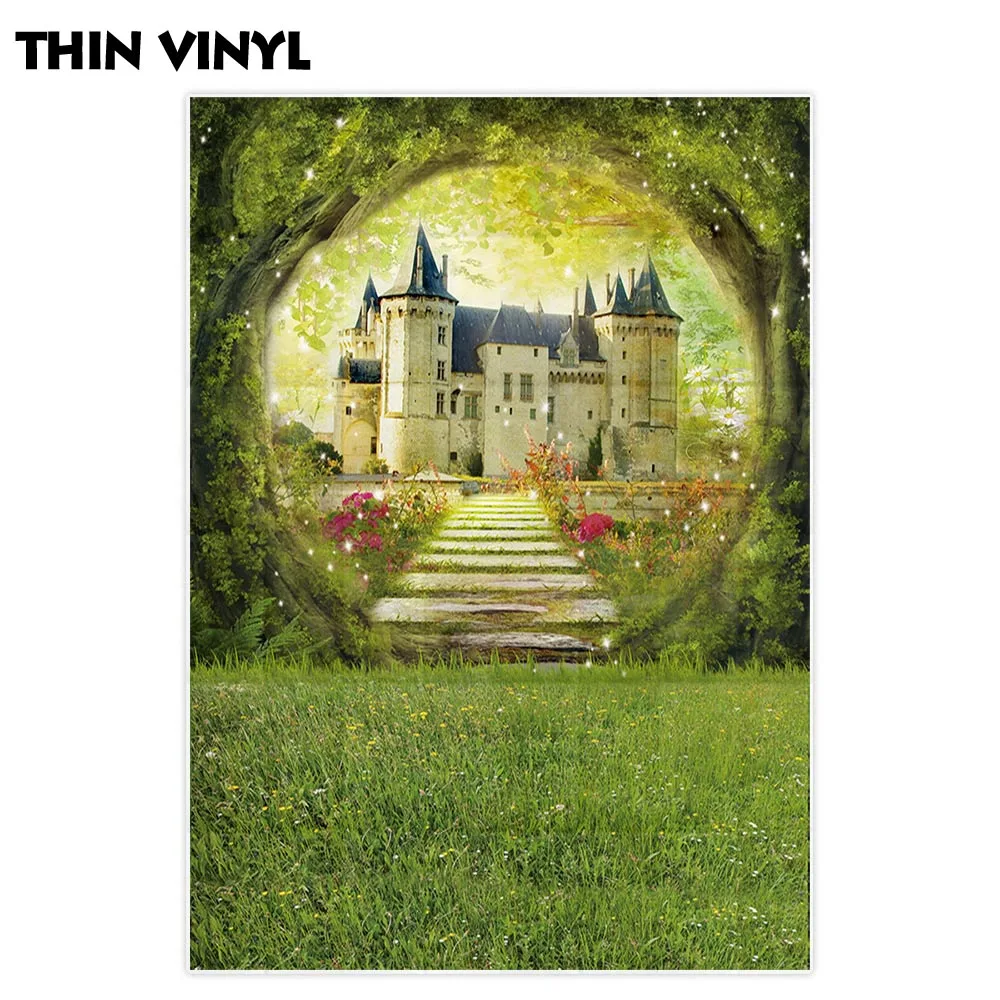 Allenjoy fairytale castle photography backdrop wonderland magic spring nature background photocall shoot prop photobooth decor |