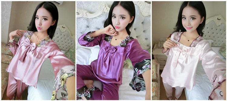 Атласные пижамы шелковые для женщин пижамные комплекты женские пижамы|silk pajamas for