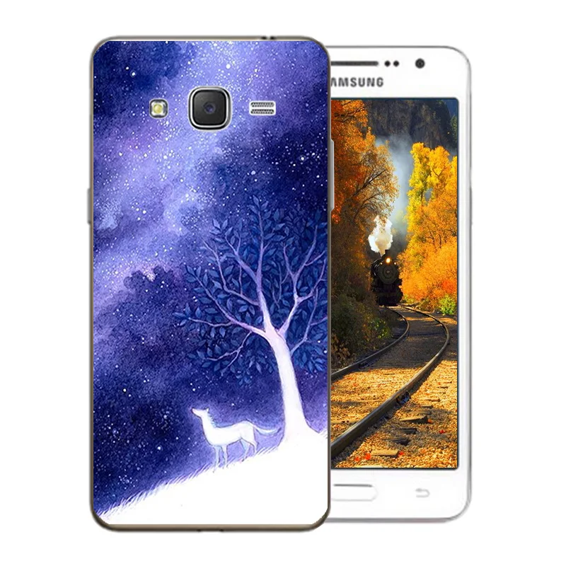 Силиконовый тонкий чехол для Samsung Galaxy Grand Prime из ТПУ с рисунком звездного неба G530F