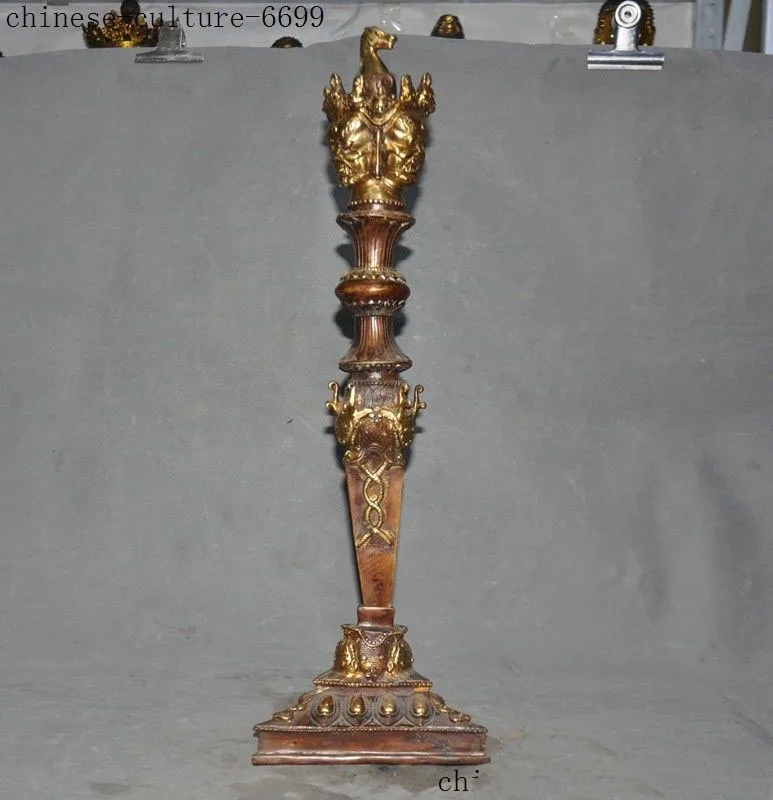 

Christmas Tibetan Buddhism bronze Gilt Mahakala Dorje horse head Dorje Vajra phurpa Dagger Halloween