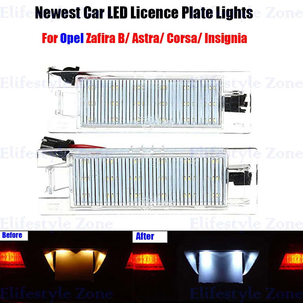 

2 x LED Number License Plate Lamp OBC Error Free 18 LED For Opel ZafiraB Astra Corsa Insignia