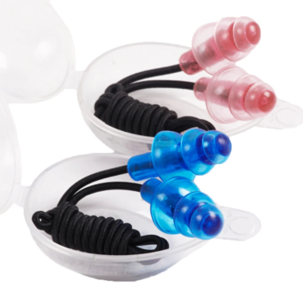 Universal Soft Silicone Swimming Ear Plugs Earplugs Gear with a Case Box Pool Accessories Water Sports Swim Plug | Спорт и