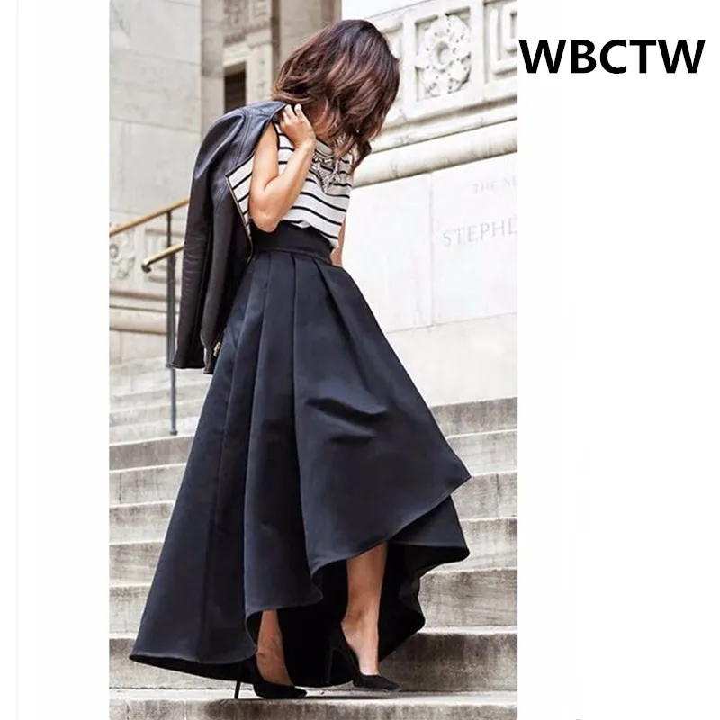 WBCTW 9XL 10XL плюс Размеры асимметричный черный Винтаж модное плиссированное платье