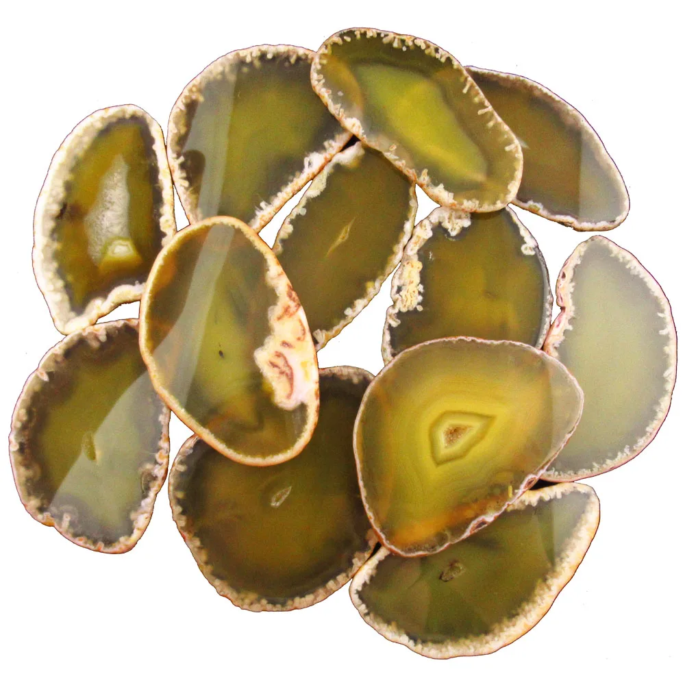 Природа Агаты ломтик кулон каботажное судно желтый кварцевые Нерегулярные Кулон