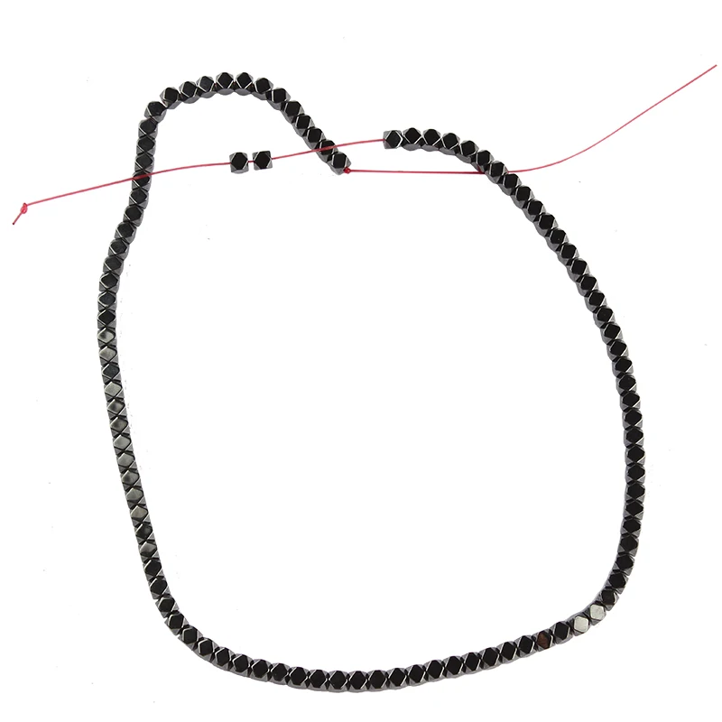 40 см/(1 линия) Натуральный камень черные гематитовые бусины квадратный свободные