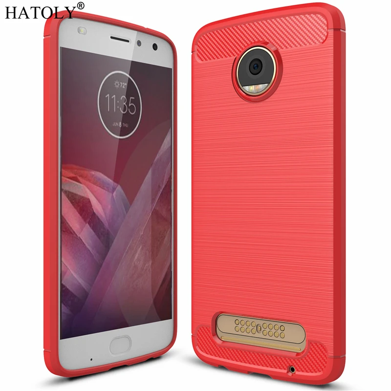 HATOLY For Capa Motorola Moto Z2 Play Case Anti-knock Soft TPU Brushed Rugger Silicone Phone Play( |