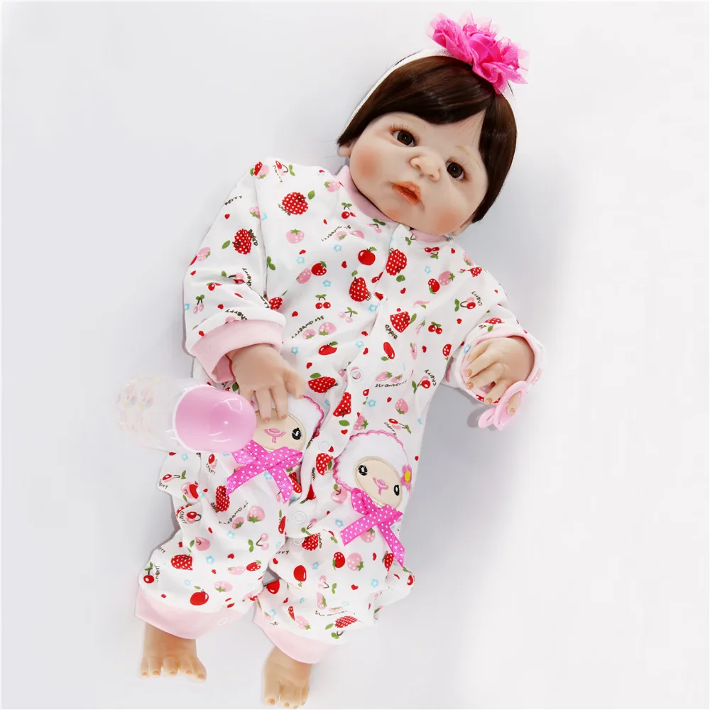 Белый bebe reborn girl 57 см силиконовая кукла Reborn Baby игрушка для новорожденной маленькой принцессы Детская bonecas