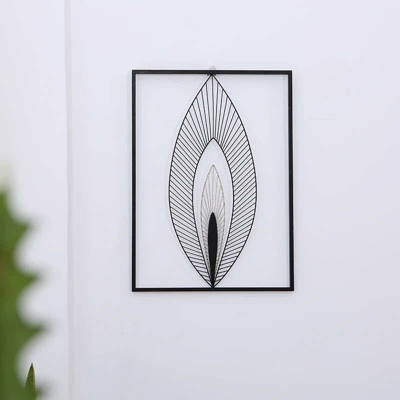 Простой Металлический Настенный декор для гостиной настенная Фреска железный